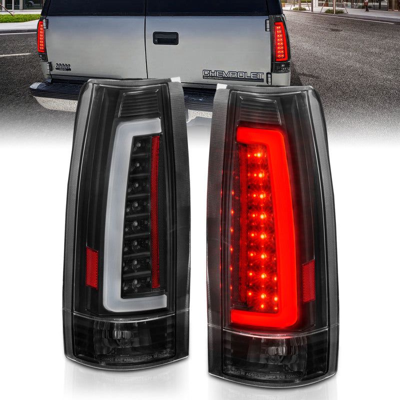 ANZO 1999-2000 Cadillac Escalade LED Taillights Black Housing Clear Lens Pair-Tail Lights-ANZO-ANZ311344-SMINKpower Performance Parts