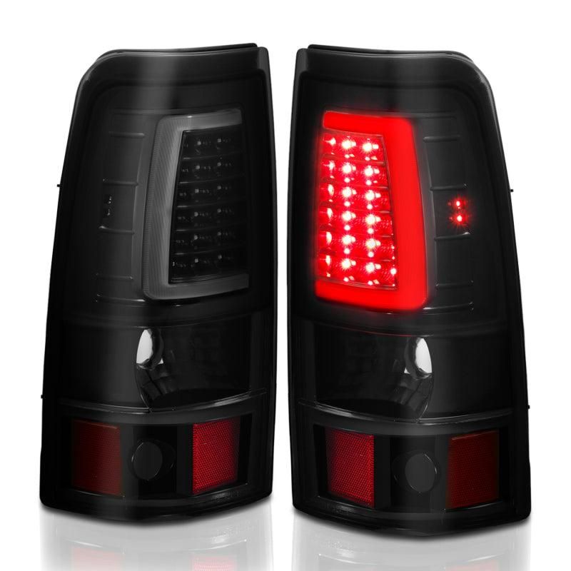 ANZO 1999-2002 Chevy Silverado 1500 LED Taillights Plank Style Black w/Smoke Lens - SMINKpower Performance Parts ANZ311331 ANZO