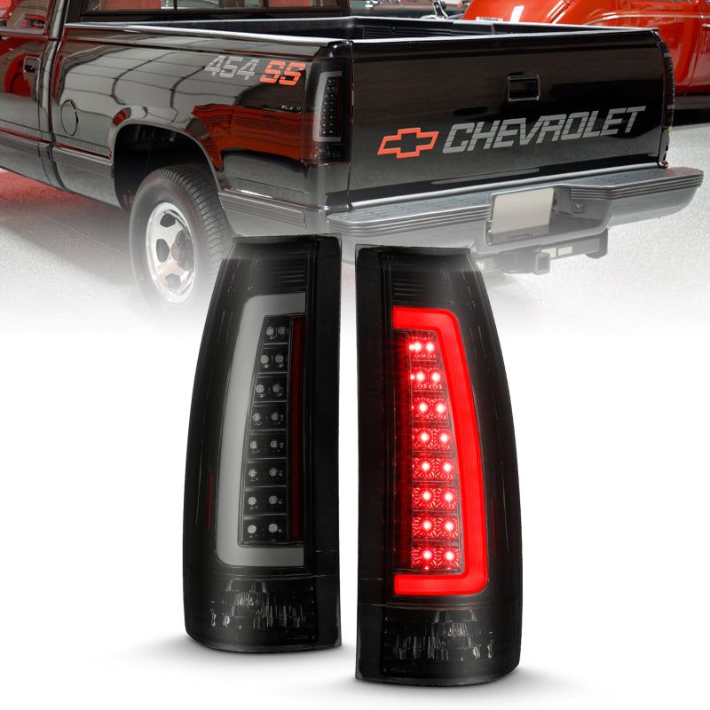 ANZO 1999-2000 Cadillac Escalade LED Taillights Black Housing Smoke Lens Pair-Tail Lights-ANZO-ANZ311345-SMINKpower Performance Parts