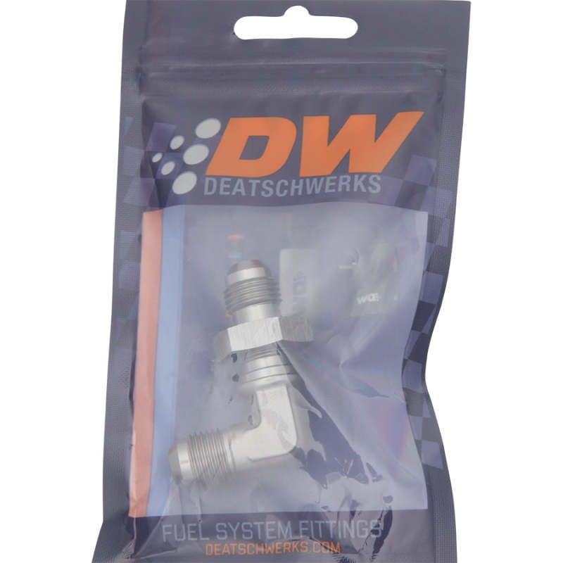 DeatschWerks 6AN Male Flare To 6AN Male Flare Bulkhead Adapter 90-Degree (Incl. Nut) - SMINKpower Performance Parts DWK6-02-0710 DeatschWerks