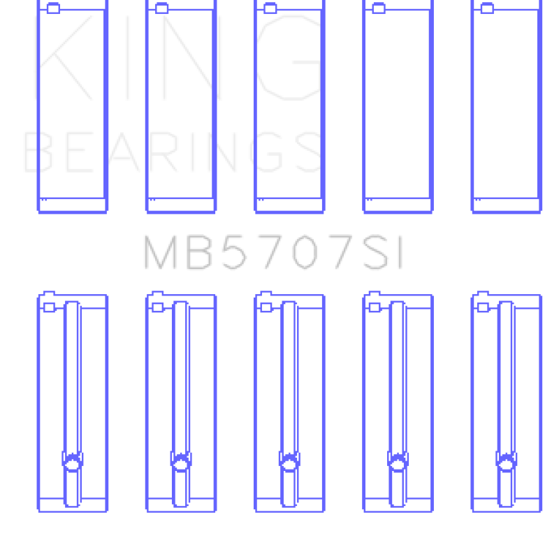 King Hyundai G4KE / G4KC (Size +5) Main Bearings (Set of 5) - SMINKpower Performance Parts KINGMB5707SI0.5 King Engine Bearings