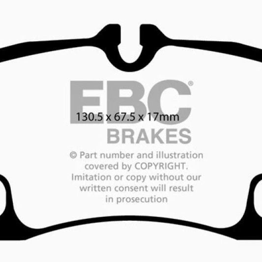 EBC 09-12 Porsche 911 (997) (Cast Iron Rotor only) 3.6 Carrera 2 Yellowstuff Rear Brake Pads-Brake Pads - Performance-EBC-EBCDP41930R-SMINKpower Performance Parts