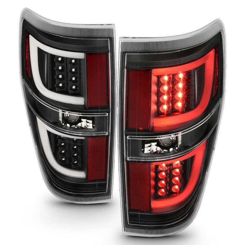 ANZO 2009-2013 Ford F-150 LED Taillights Black-Tail Lights-ANZO-ANZ311257-SMINKpower Performance Parts