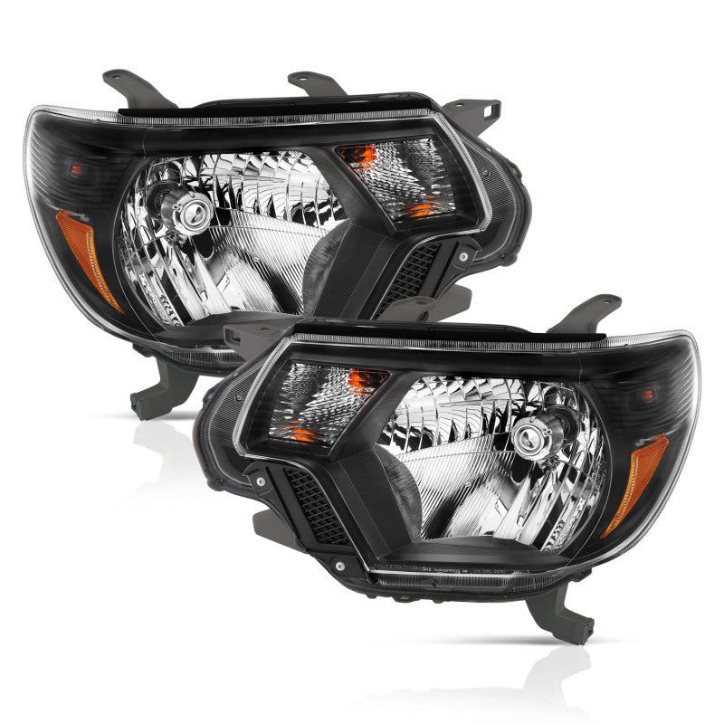 ANZO 2012-2015 Toyota Tacoma Crystal Headlights Black-Headlights-ANZO-ANZ111395-SMINKpower Performance Parts