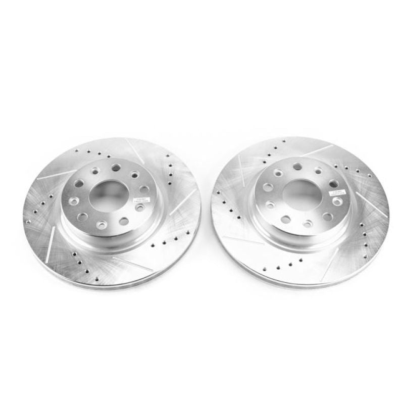 Power Stop 2018 Jeep Wrangler Front Evolution Drilled & Slotted Rotors - Pair - SMINKpower Performance Parts PSBAR8387XPR PowerStop