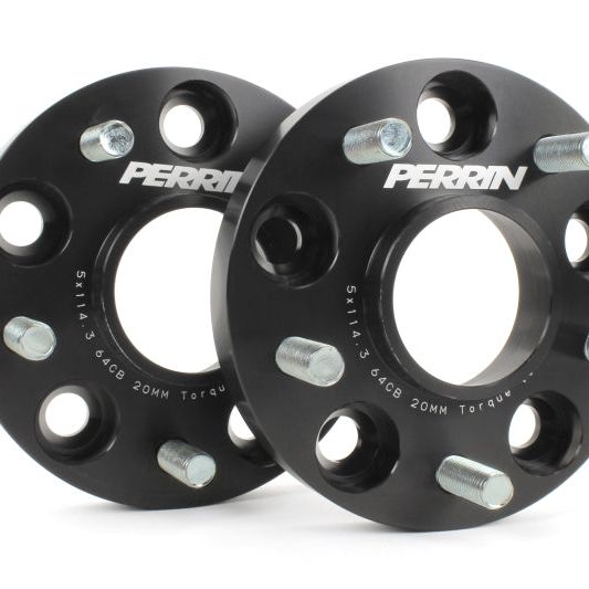 Perrin 17-18 Honda Civic Si 64.1mm Hub 5x114.3 20mm Wheel Spacers (One Pair)-Wheel Spacers & Adapters-Perrin Performance-PERPHP-WHL-020BK-SMINKpower Performance Parts