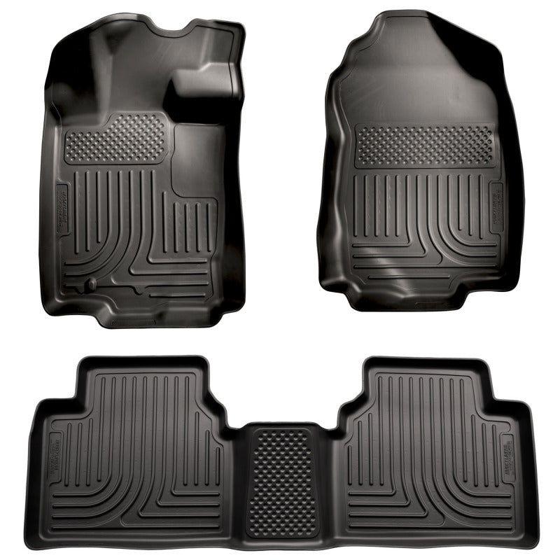 Husky Liners 10-12 Ford Fusion/Lincoln MKZ (FWD) WeatherBeater Combo Black Floor Liners-Floor Mats - Rubber-Husky Liners-HSL98361-SMINKpower Performance Parts