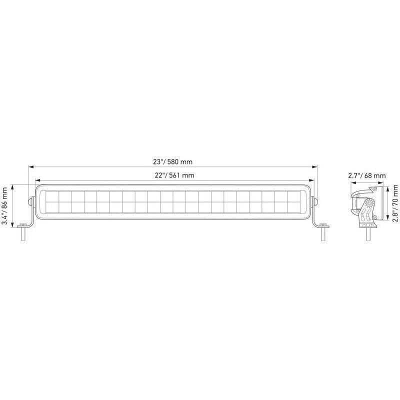 Hella Universal Black Magic 21in Double Light Bar - Driving Beam - SMINKpower Performance Parts HELLA358176401 Hella