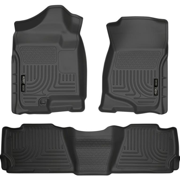 Husky Liners 07-13 GM Escalade ESV/Avalanche/Suburban WeatherBeater Black Front/2nd Row Floor Liners-Floor Mats - Rubber-Husky Liners-HSL98261-SMINKpower Performance Parts