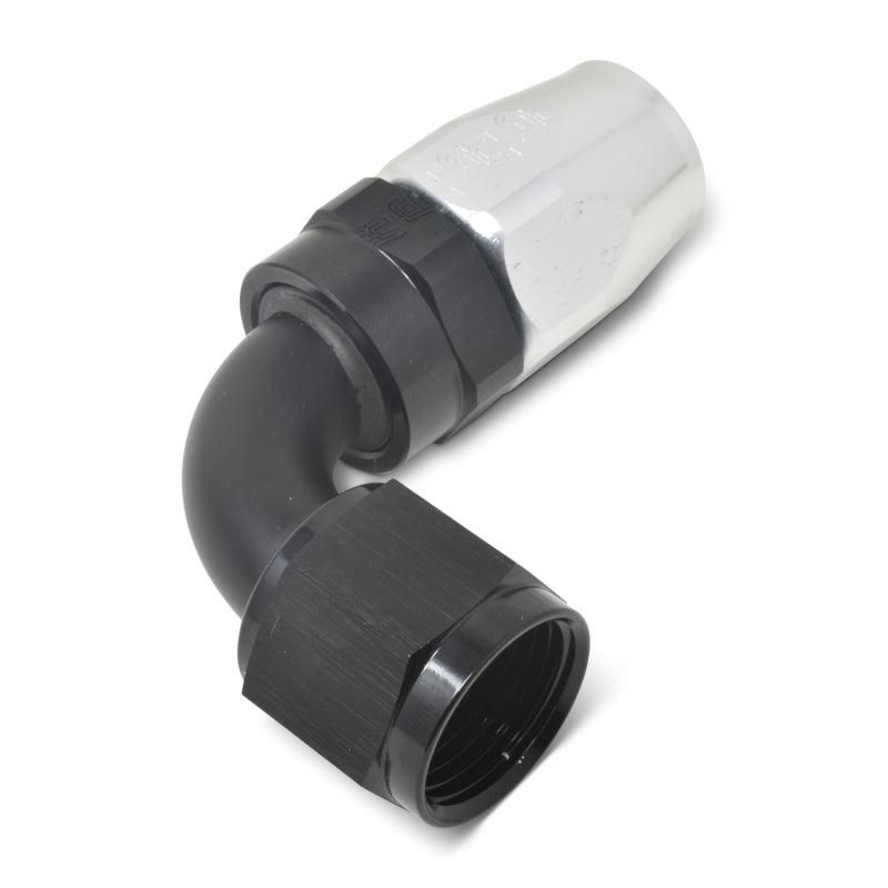 Russell Performance -10 AN Black/Silver 90 Degree Full Flow Hose End - SMINKpower Performance Parts RUS610183 Russell