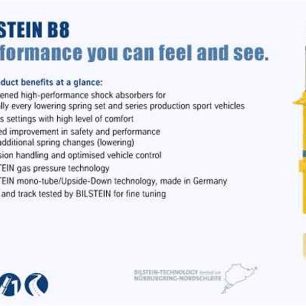 Bilstein B8 Series 15 Audi A3 Quattro / 15 Volkswagen GTI, Golf Front 36mm Monotube Shock Absorber-Shocks and Struts-Bilstein-BIL35-229919-SMINKpower Performance Parts