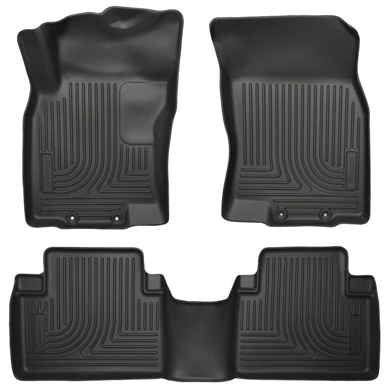 Husky Liners WeatherBeater 14 Nissan Rogue Front & Second Row Black Floor Liners-Floor Mats - Rubber-Husky Liners-HSL98671-SMINKpower Performance Parts