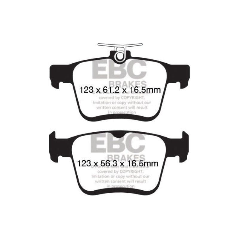 EBC 2014+ Audi A3 1.8 Turbo (w/Electronic Parking Brake) Yellowstuff Rear Brake Pads-Brake Pads - Performance-EBC-EBCDP42153R-SMINKpower Performance Parts