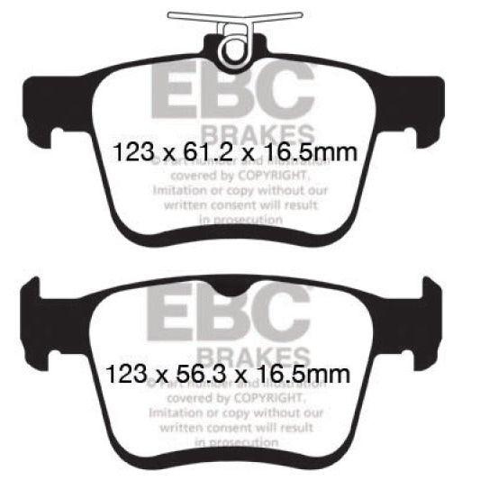 EBC 2014+ Audi A3 1.8 Turbo (w/Electronic Parking Brake) Ultimax2 Rear Brake Pads-Brake Pads - OE-EBC-EBCUD1761-SMINKpower Performance Parts