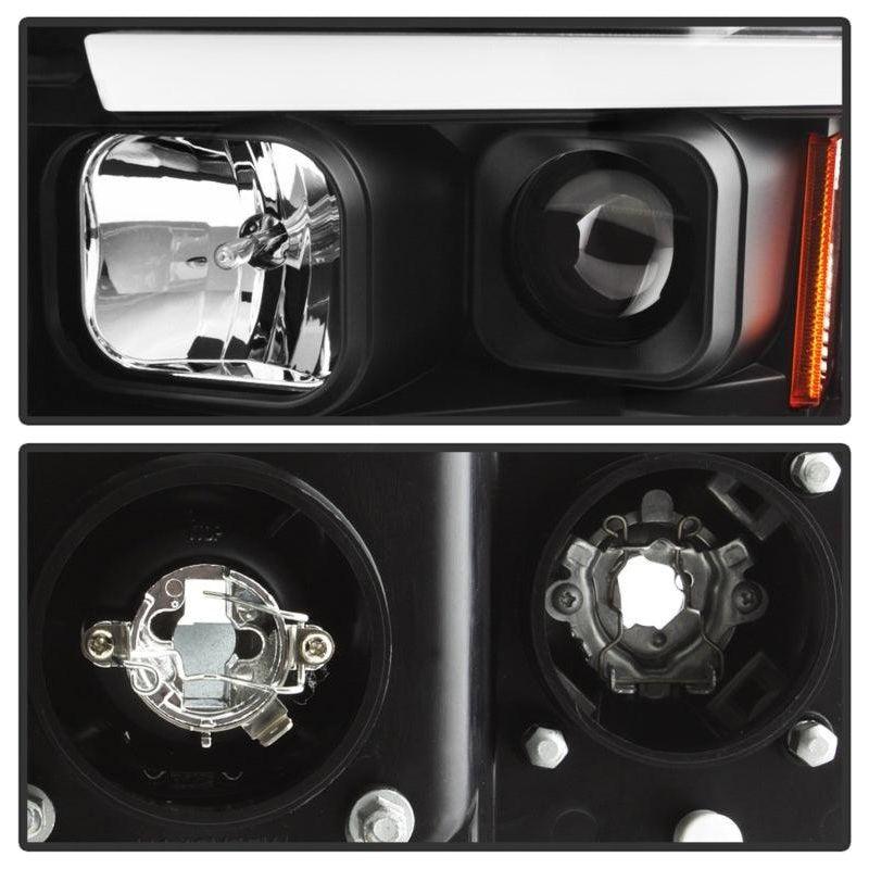 Spyder 02-05 Dodge Ram 1500 Light Bar Projector Headlights - Black (PRO-YD-DR02V2-LB-BK) - SMINKpower Performance Parts SPY5084606 SPYDER