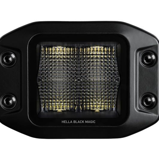 Hella Universal Black Magic 3.2in L.E.D. Cube Kit - Flood Beam (Flush Mount) - SMINKpower Performance Parts HELLA358176831 Hella