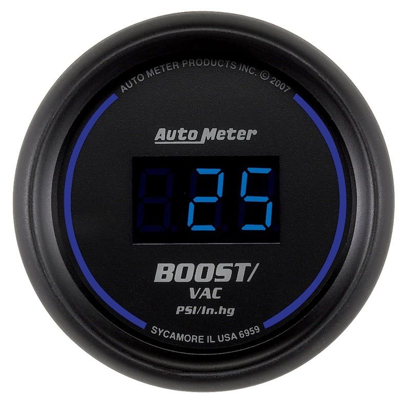 Autometer Cobalt Digital 52.4mm Black Vacuum/Boost Gauge-Gauges-AutoMeter-ATM6959-SMINKpower Performance Parts