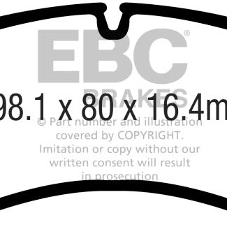 EBC 2016+ Porsche 911 (991/992) Carrera S 3.0TT (Cast Iron Rotor Only) Redstuff Front Brake Pads-Brake Pads - Performance-EBC-EBCDP32206C-SMINKpower Performance Parts