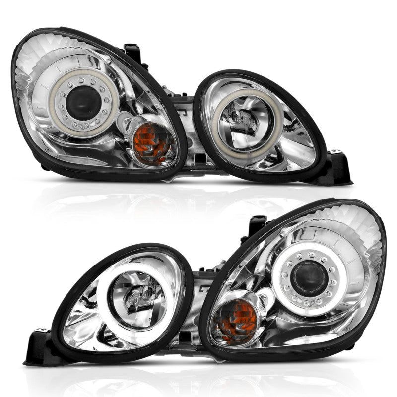 ANZO 1998-2005 Lexus Gs300 Projector Headlights w/ Halo Chrome-Headlights-ANZO-ANZ121143-SMINKpower Performance Parts