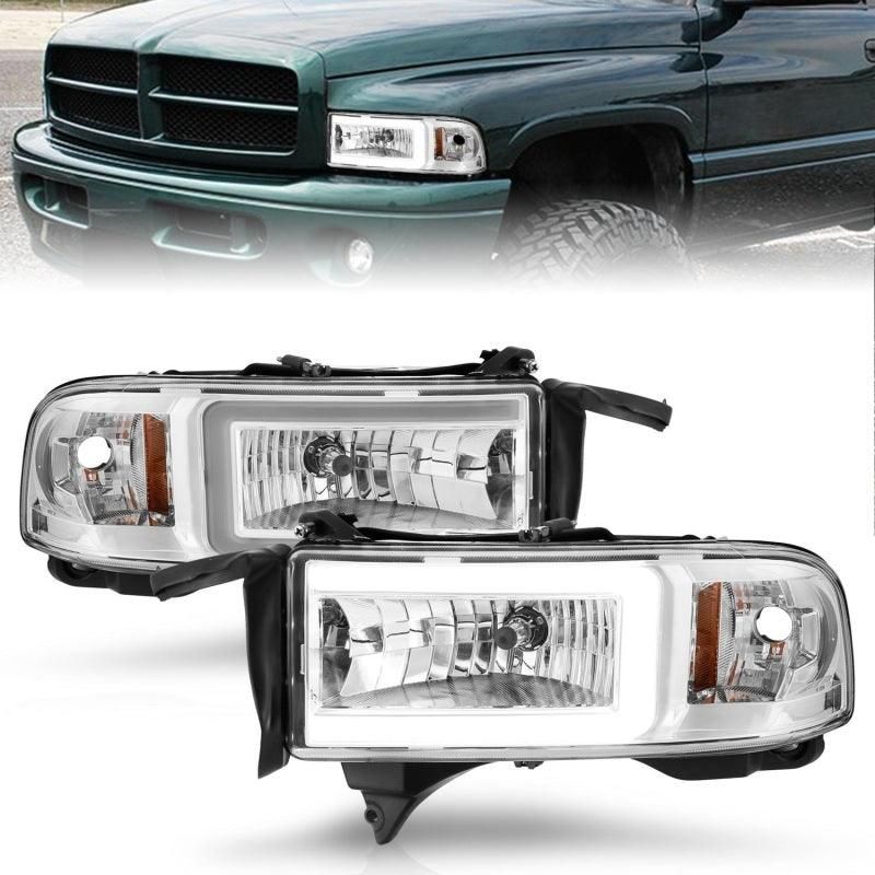 ANZO 94-02 Dodge RAM Crystal Headlight - w/ Light Bar Chrome Housing - SMINKpower Performance Parts ANZ111555 ANZO