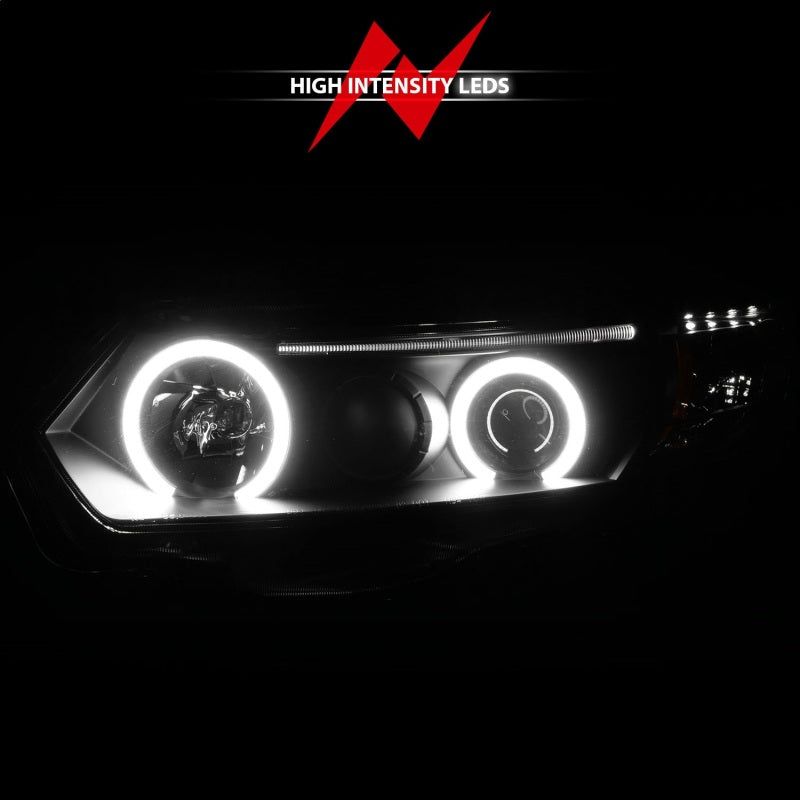 ANZO 2006-2011 Honda Civic Projector Headlights w/ Halo Black (CCFL)-Headlights-ANZO-ANZ121062-SMINKpower Performance Parts