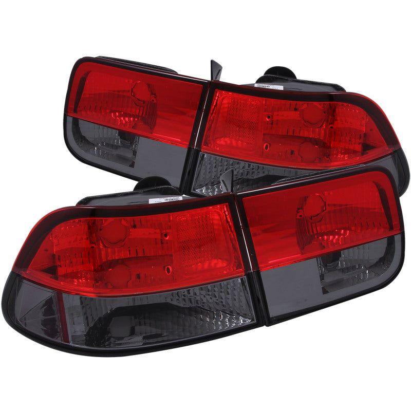 ANZO 1996-2000 Honda Civic Taillights Red/Smoke-Tail Lights-ANZO-ANZ221206-SMINKpower Performance Parts