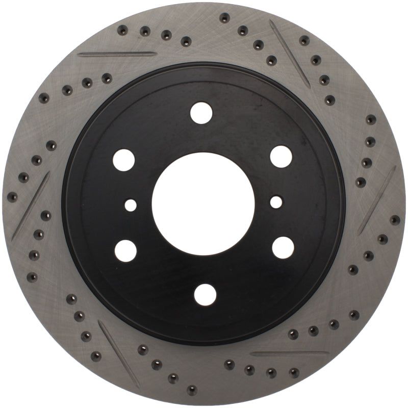 StopTech 07-10 GMC Sierra (w/ Rear Drum) / 07-09 GMC Yukon Rear Left Slotted & Drilled Rotor-Brake Rotors - Slot & Drilled-Stoptech-STO127.66065L-SMINKpower Performance Parts