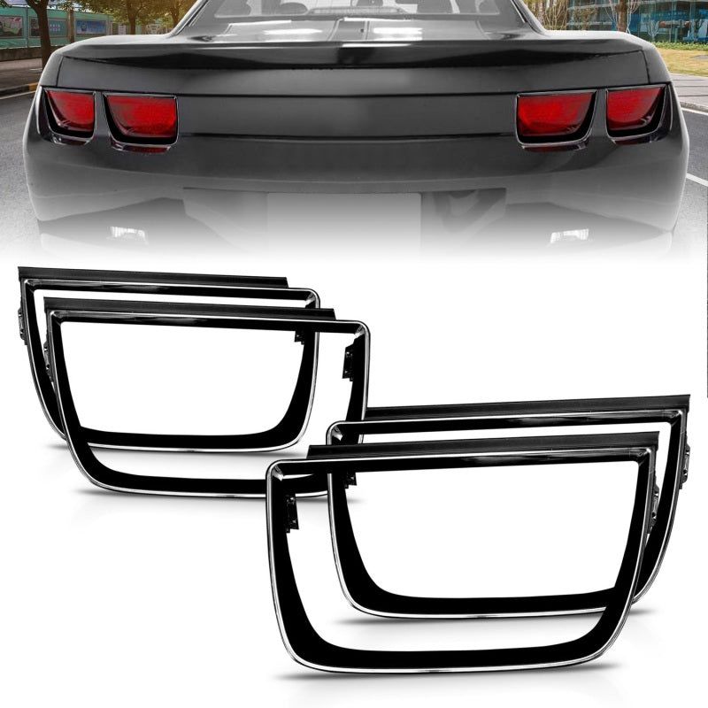 ANZO 2010-2013 Chevrolet Camaro Taillight Bezels - 4pc Gloss Black-Tail Lights-ANZO-ANZ351002-SMINKpower Performance Parts