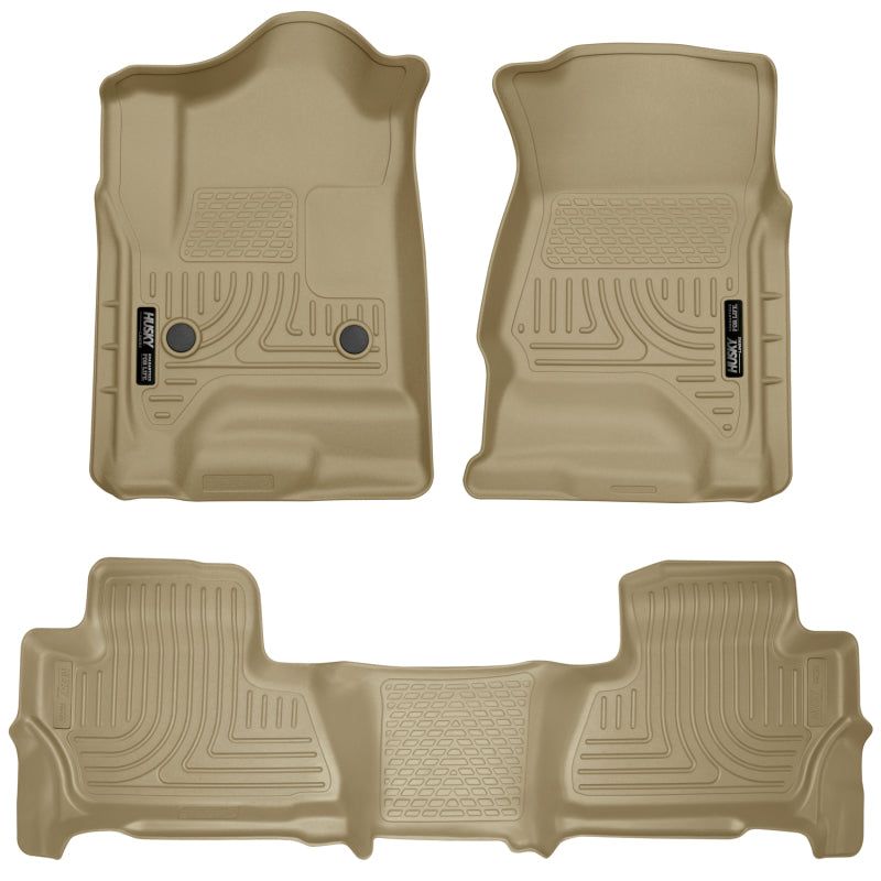 Husky Liners 2015 Chevy/GMC Tahoe/Yukon WeatherBeater Combo Tan Floor Liners-Floor Mats - Rubber-Husky Liners-HSL99203-SMINKpower Performance Parts