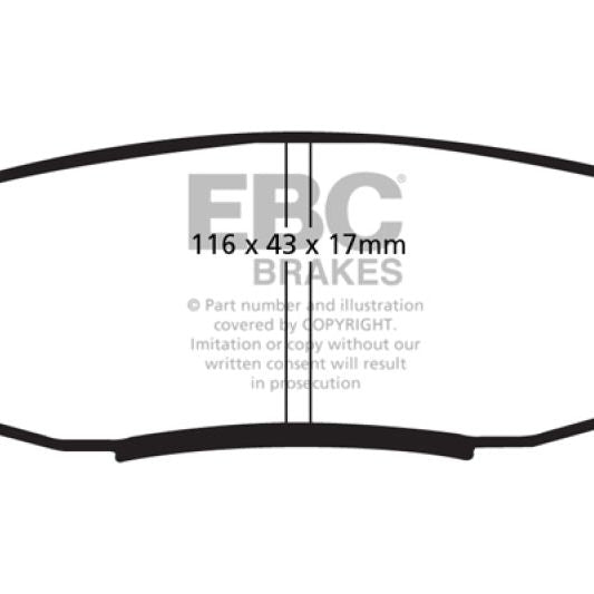 EBC 08+ Lexus LX570 5.7 Greenstuff Rear Brake Pads-Brake Pads - Performance-EBC-EBCDP61816-SMINKpower Performance Parts