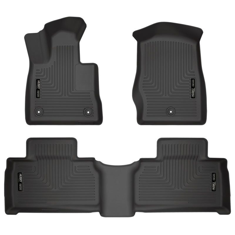 Husky Liners 2020 Ford Explorer Weatherbeater Black Front & 2nd Seat Floor Liners-Floor Mats - Rubber-Husky Liners-HSL99321-SMINKpower Performance Parts