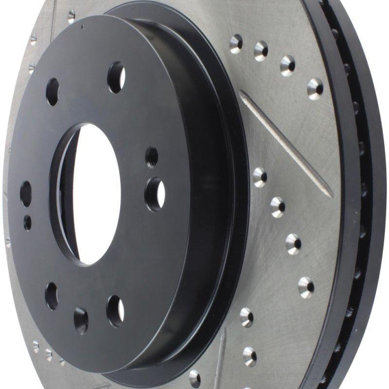 StopTech 05-10 GMC Sierra 1500 (w Rear Drum) / 07-09 GMC Yukon Front Right Slotted & Drilled Rotor-Brake Rotors - Slot & Drilled-Stoptech-STO127.66057R-SMINKpower Performance Parts