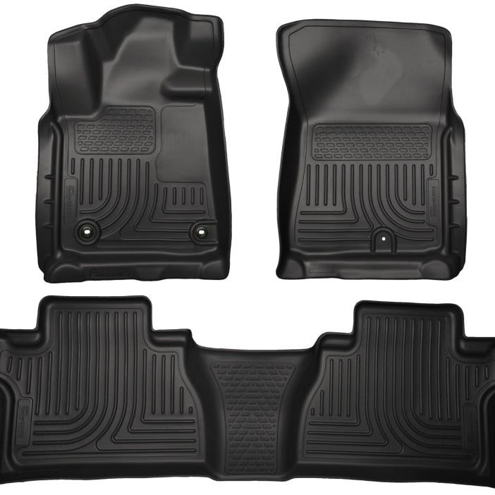 Husky Liners 14 Toyota Tundra Weatherbeater Black Front & 2nd Seat Floor Liners-Floor Mats - Rubber-Husky Liners-HSL99581-SMINKpower Performance Parts