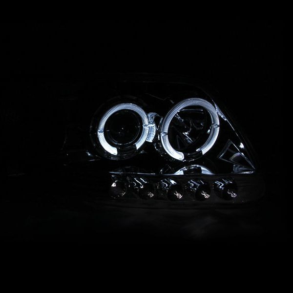 ANZO 1997.5-2003 Ford F-150 Projector Headlights w/ Halo and LED Chrome 1pc - SMINKpower Performance Parts ANZ111032 ANZO
