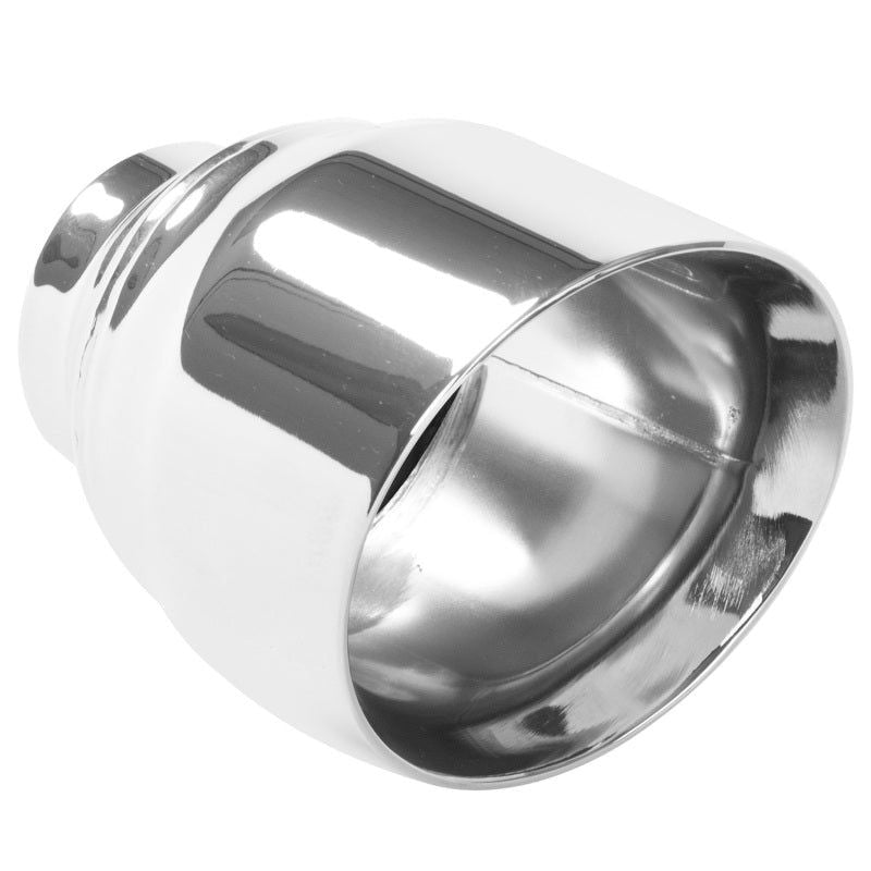 MagnaFlow Tip Stainless Double Wall Round Single Outlet Polished 4.5in DIA 2.5in Inlet 5.75in Length-Tips-Magnaflow-MAG35224-SMINKpower Performance Parts