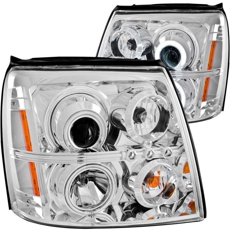 ANZO 2003-2006 Cadillac Escalade Projector Headlights w/ Halo Chrome (CCFL) (HID Compatible)-Headlights-ANZO-ANZ111176-SMINKpower Performance Parts