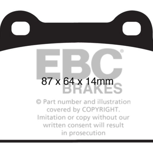 EBC 08-16 Mitsubishi Lancer Evo 10 2.0 Turbo (1 piece rotor) Redstuff Rear Brake Pads-Brake Pads - Performance-EBC-EBCDP31985C-SMINKpower Performance Parts