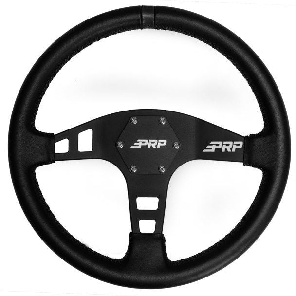 PRP Flat Leather Steering Wheel- Black - SMINKpower Performance Parts PRPG210 PRP Seats