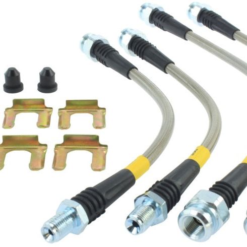 StopTech 4/90-99 Mistsubishi 3000GT Stainless Steel Front Brake lines-Brake Line Kits-Stoptech-STO950.46003-SMINKpower Performance Parts