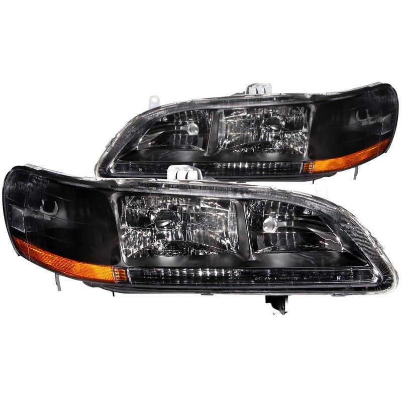 ANZO 1998-2002 Honda Accord Crystal Headlights Black-Headlights-ANZO-ANZ121052-SMINKpower Performance Parts