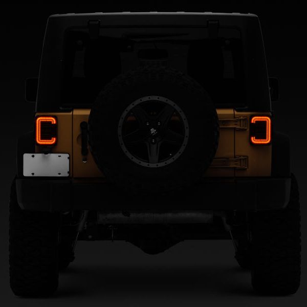 Raxiom 07-18 Jeep Wrangler JK Axial Series LED Halo Tail Lights- Black Housing (Dark Smoked Lens)-Tail Lights-Raxiom-RAXJ138358-SMINKpower Performance Parts