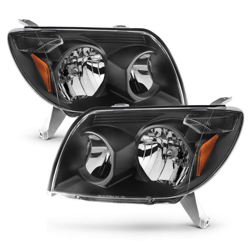 ANZO 2003-2005 Toyota 4Runner Crystal Headlights Black-Headlights-ANZO-ANZ111394-SMINKpower Performance Parts