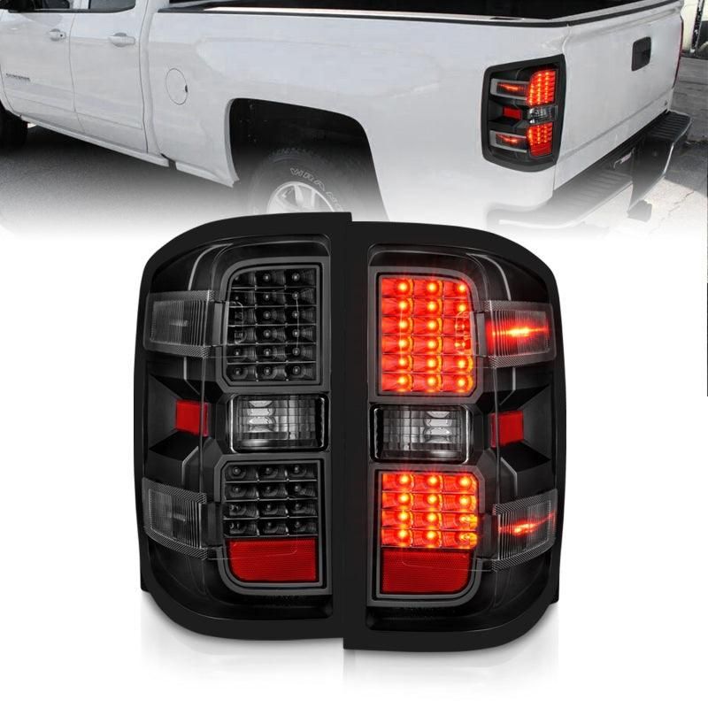 ANZO 15-19 Chevy Silverado 2500HD/3500HD (Factory Halogen Only) LED Tail Lights Black w/Clear Lens - SMINKpower Performance Parts ANZ311423 ANZO