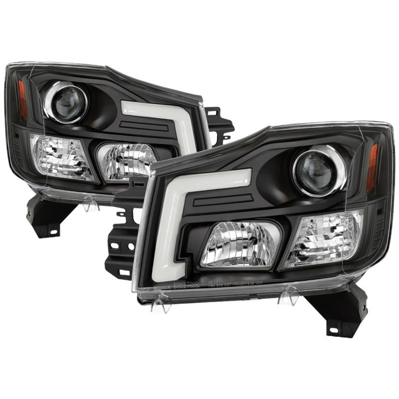 Spyder 04-15 Nissan Titan / 04-07 Nissan Armada V2 Projector Headlights - Black PRO-YD-NTI04-DRL-BK-Headlights-SPYDER-SPY5085504-SMINKpower Performance Parts