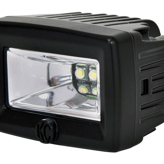 KC HiLiTES C-Series 2in. C2 LED Light 20w Area Flood Beam (Pair Pack System) - Black-Light Bars & Cubes-KC HiLiTES-KCL328-SMINKpower Performance Parts