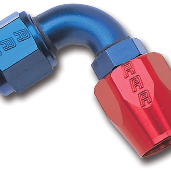 Russell Performance -10 AN Red/Blue 90 Degree Full Flow Hose End - SMINKpower Performance Parts RUS610180 Russell