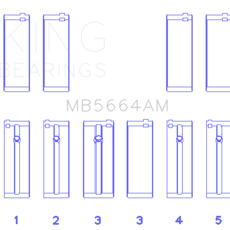King Nissan QR25DE DOHC 16 Valves (Size STD) Main Bearing Set-Bearings-King Engine Bearings-KINGMB5664AM-SMINKpower Performance Parts