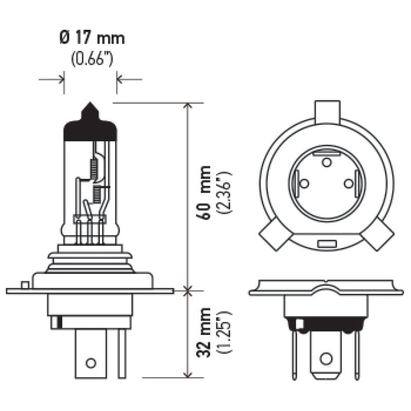 Hella Halogen H4 12V 60/55W Bulb - SMINKpower Performance Parts HELLAH4 Hella