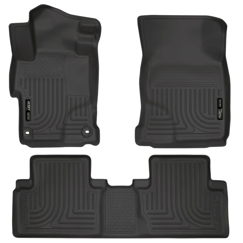 Husky Liners 2014 Honda Civic Sedan WeatherBeater Black Front & 2nd Seat Floor Liners-Floor Mats - Rubber-Husky Liners-HSL99441-SMINKpower Performance Parts