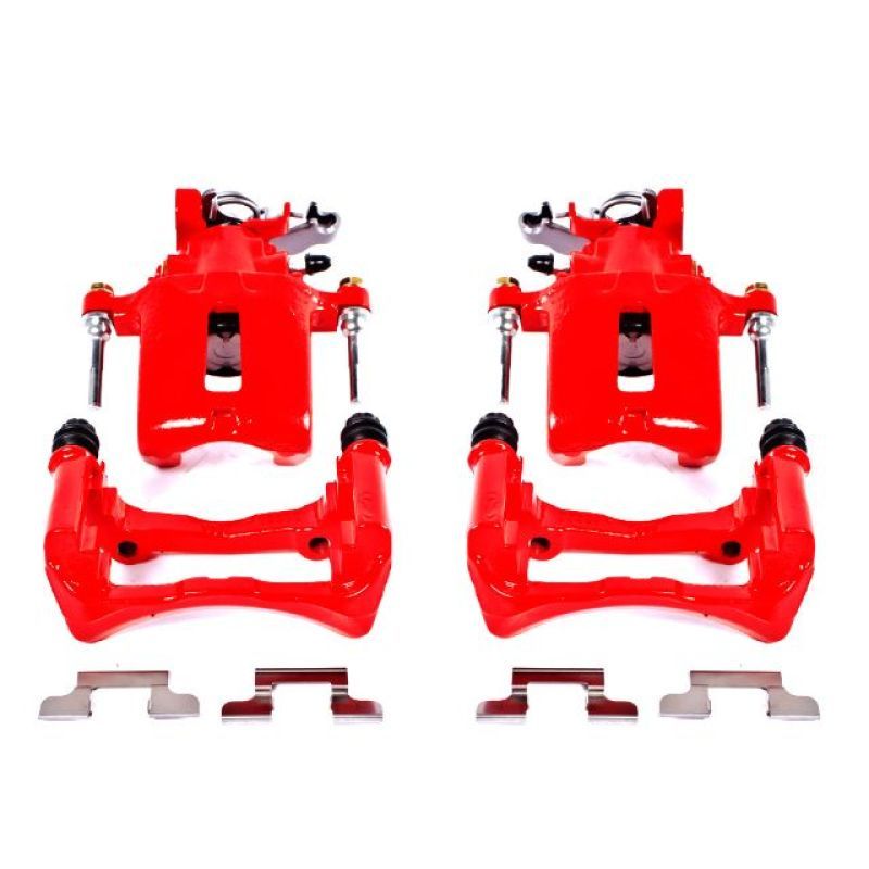 Power Stop 05-14 Ford Mustang Rear Red Calipers w/Brackets - Pair-Brake Calipers - Perf-PowerStop-PSBS4926-SMINKpower Performance Parts